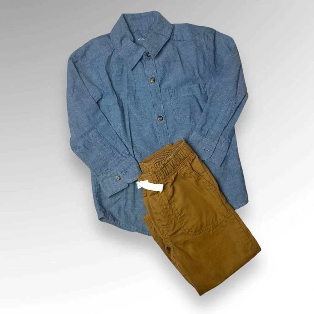 Carter’s long sleeve denim shirt and pant set bundle size 2T